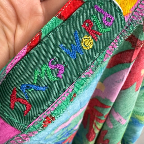 Jams World Hattie Short Sleeve Mini Tiered Dress Sea Flower Extra Large XL - Picture 8 of 12